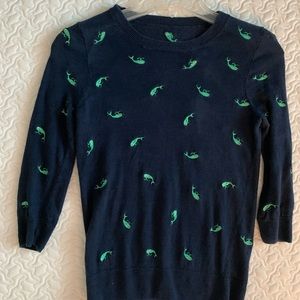 Cute knitwear with Blue Whales embroidery